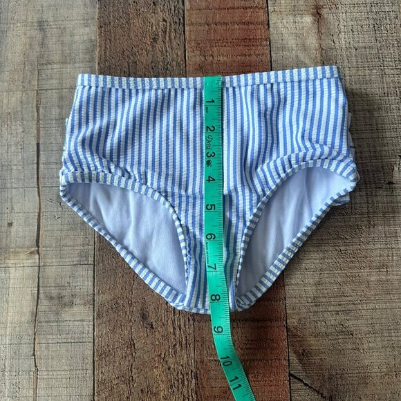 RuffleButts Girls Striped Ruffle Swim Bottoms Size 5 Blue White Polyester/Nylon - Picture 3 of 6